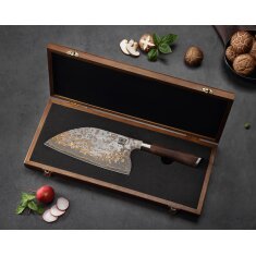 Zayiko MysticMagma - Kochmesser Chai Dao - Damastmesser mit Bronze- und Kupfereinlage