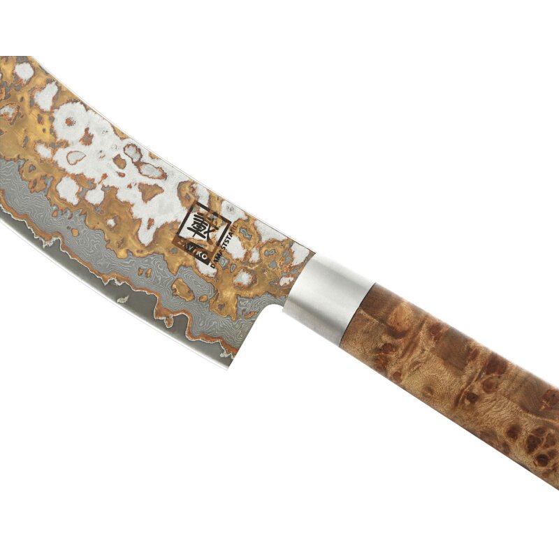 Zayiko MysticMagma - BBQ- und Blockmesser - Damastmesser mit Bronze- und Kupfereinlage