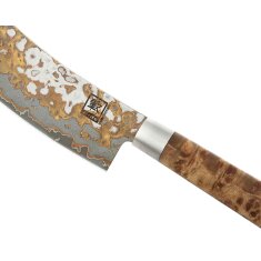 Zayiko MysticMagma - BBQ- und Blockmesser - Damastmesser mit Bronze- und Kupfereinlage