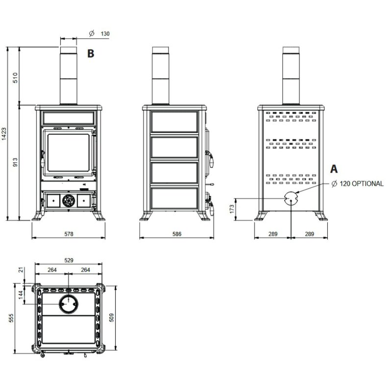 Kaminofen La Nordica Rossella R1 16 Petra - 9 kW - Naturstein