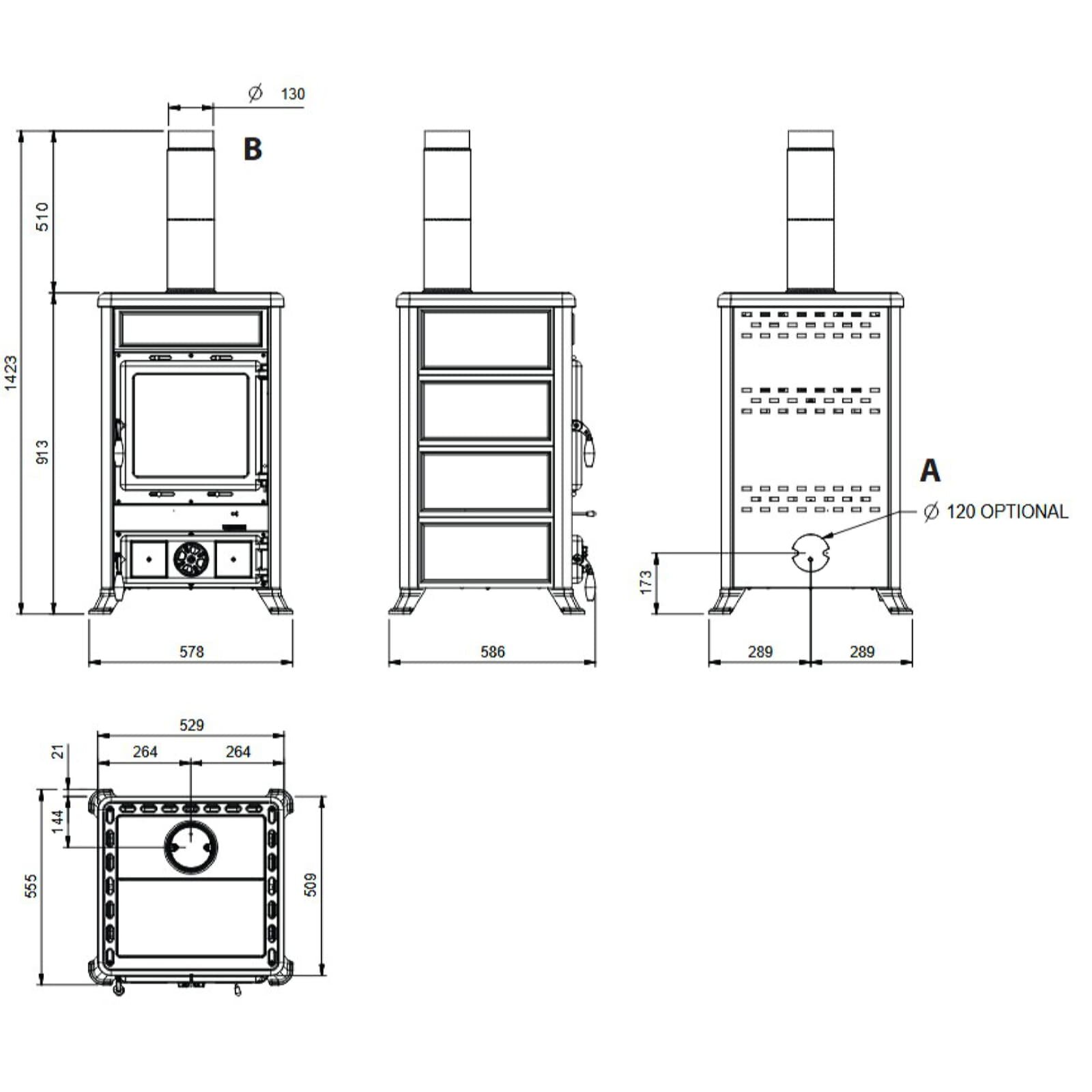 Kaminofen La Nordica Rossella R1 16 Petra - 9 kW - Naturstein