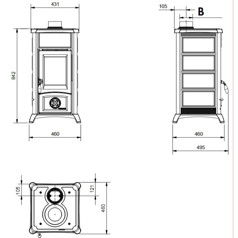 Kaminofen La Nordica Gemma Lean Petra - 6,5 kW - Naturstein