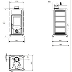 Kaminofen La Nordica Gemma Lean Petra - 6,5 kW - Naturstein