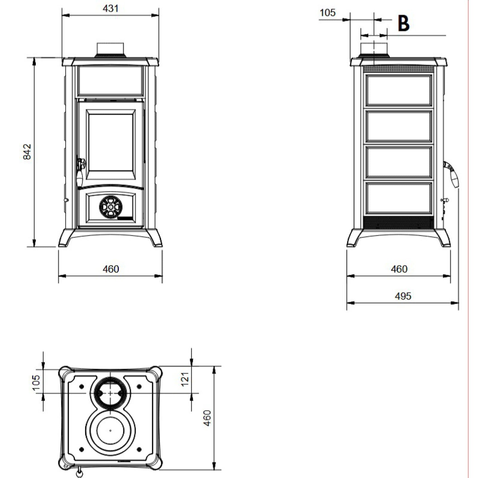 Kaminofen La Nordica Gemma Lean Petra - 6,5 kW - Naturstein