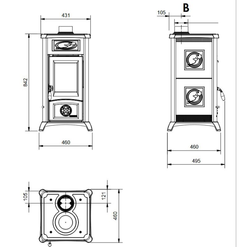 Kaminofen La Nordica Gemma Lean Ceramica - 6,5 kW