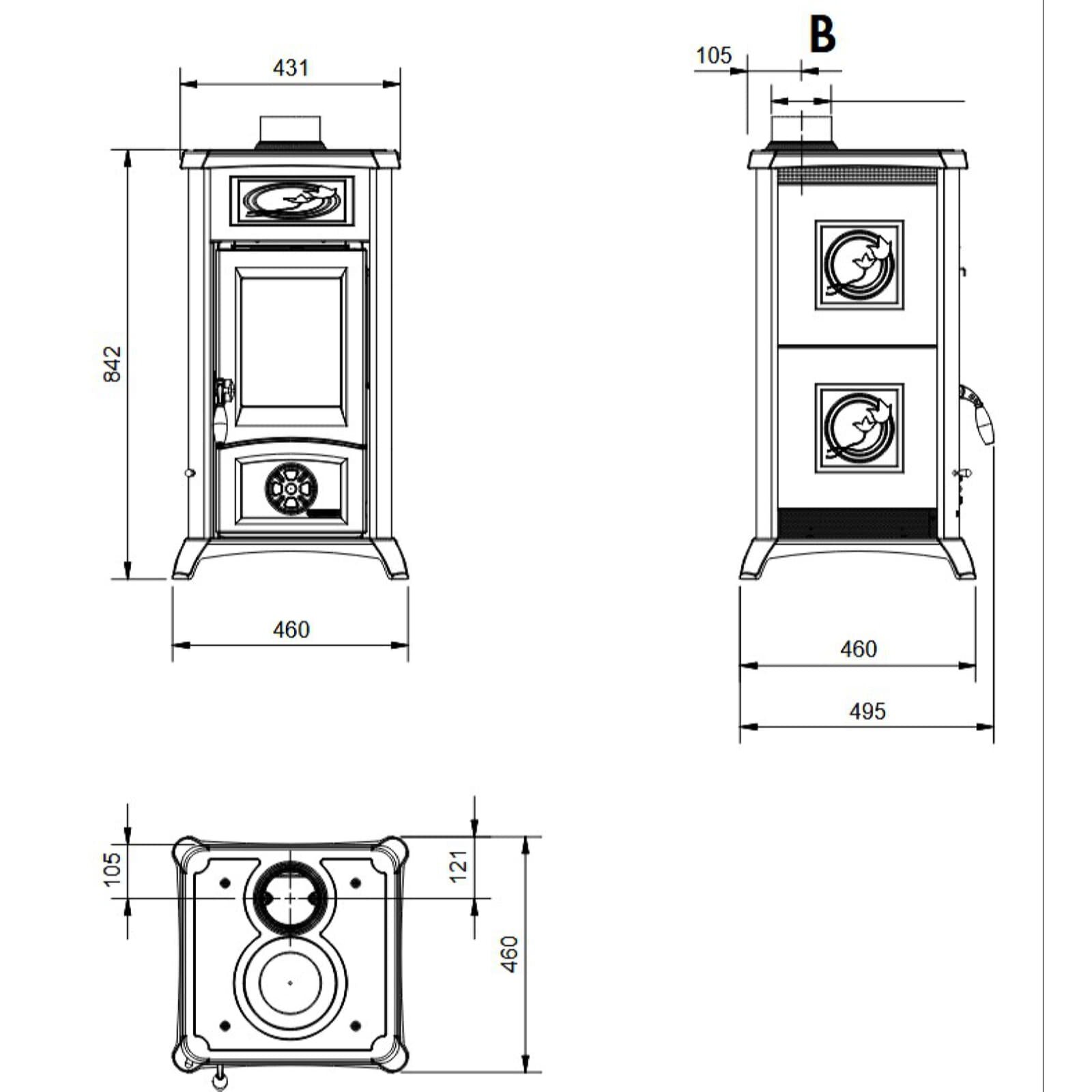 Kaminofen La Nordica Gemma Lean Ceramica - 6,5 kW