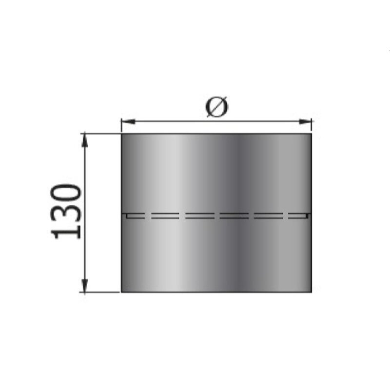 Rauchrohr mit Kondensring, Farbe Schwarz