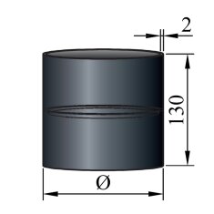 Rauchrohr mit Kondensring, Farbe Schwarz