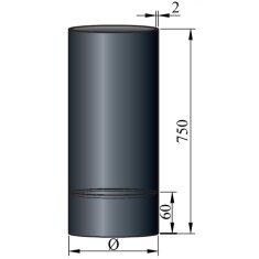 Rauchrohr mit Kondensring, Farbe Schwarz