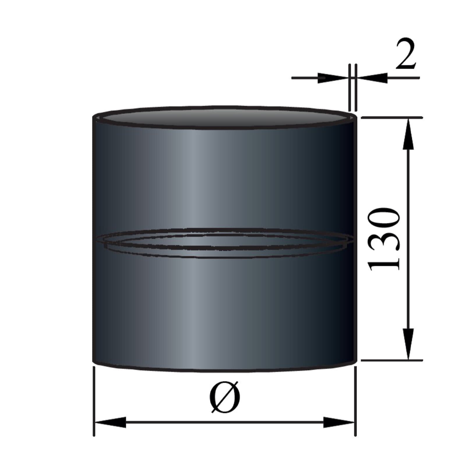 Rauchrohr mit Kondensring, Farbe Schwarz