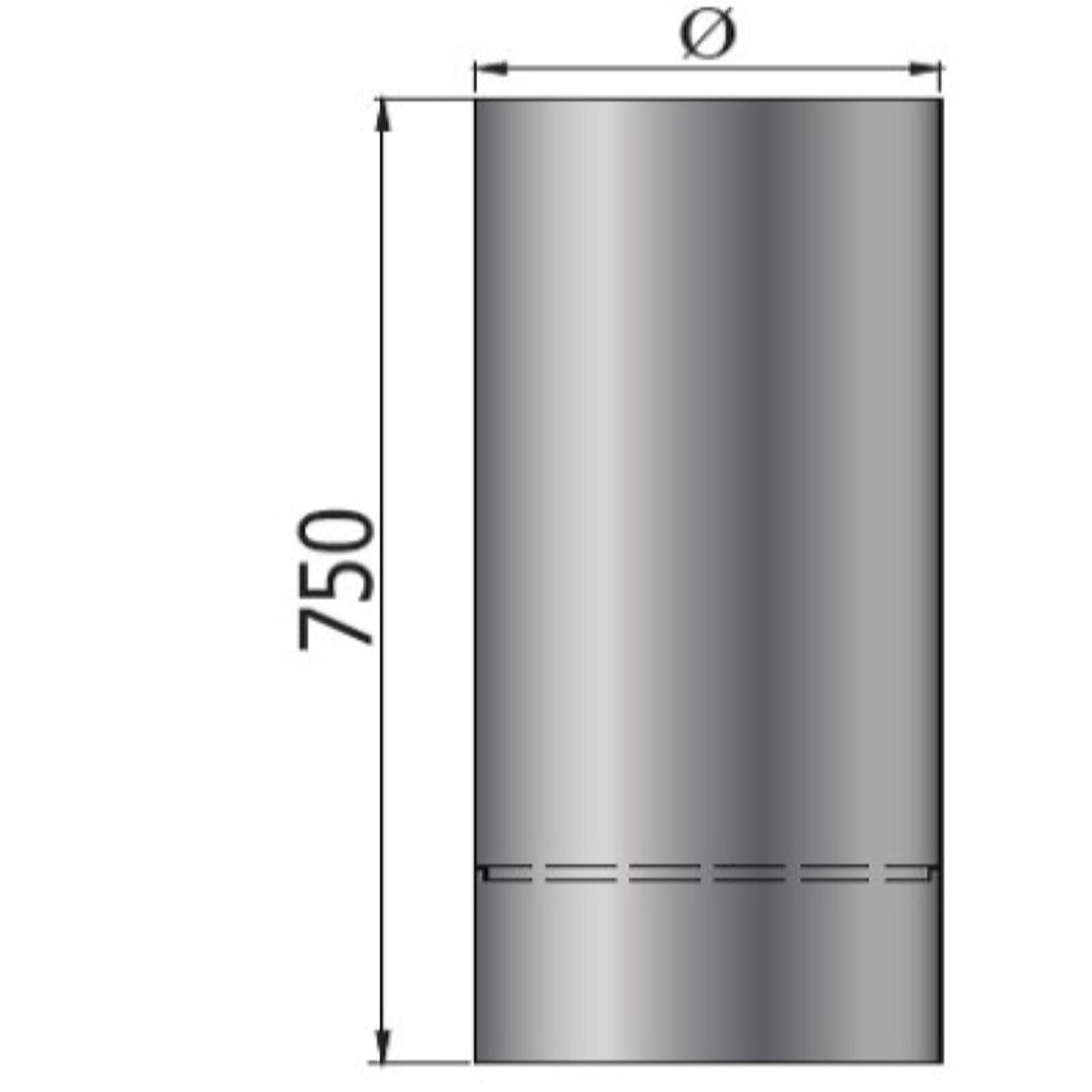 Rauchrohr mit Kondensring, Farbe Schwarz