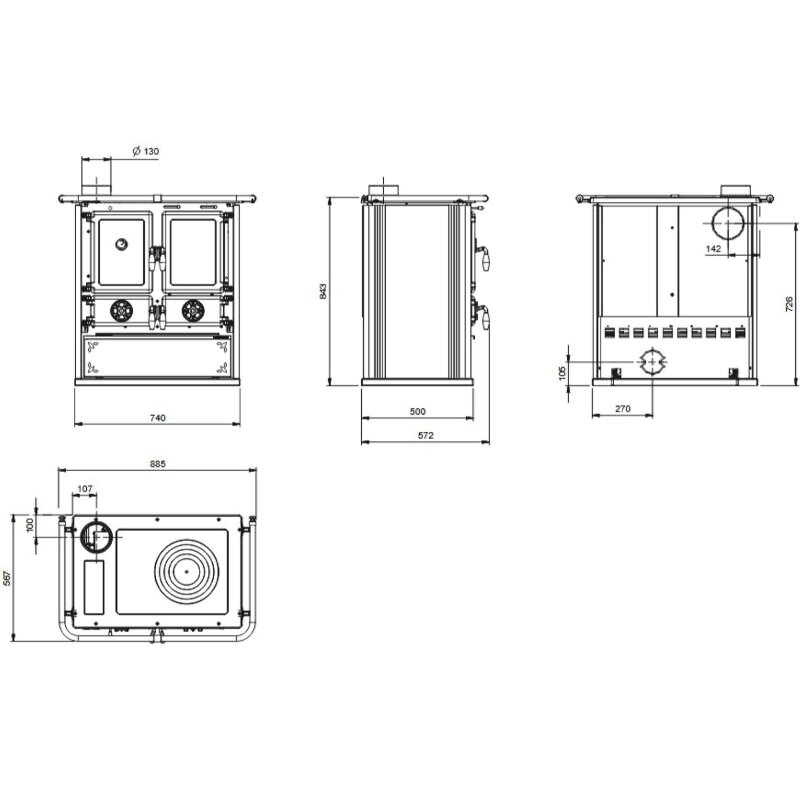 Küchenherd La Nordica Rosetta Sinistra 16 Steel - 7,9 kW