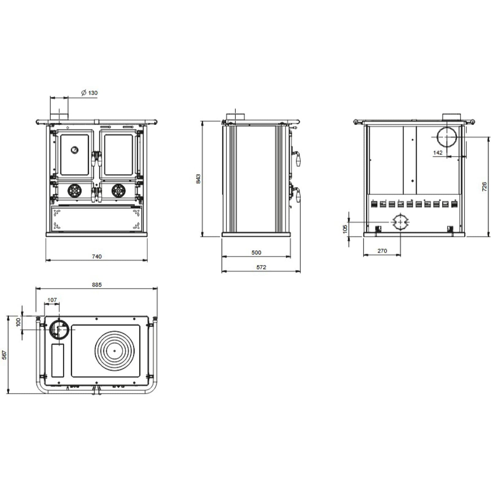 Küchenherd La Nordica Rosetta Sinistra 16 Steel - 7,9 kW