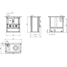 K&uuml;chenherd La Nordica Rosetta Sinistra 16 Steel - 7,9 kW - Schwarz Anthrazit