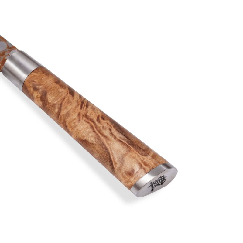 Zayiko MysticMagma - Nakiri 17cm - Damastmesser mit Bronze- und Kupfereinlage