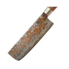 Zayiko MysticMagma - Nakiri 17cm - Damastmesser mit Bronze- und Kupfereinlage