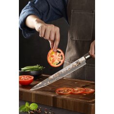 Zayiko MysticMagma - Sashimi 25cm - Damastmesser mit Bronze- und Kupfereinlage