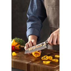 Zayiko MysticMagma - Santuko klein 12,5cm - Damastmesser mit Bronze- und Kupfereinlage