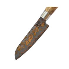 Zayiko MysticMagma - Santuko klein 12,5cm - Damastmesser mit Bronze- und Kupfereinlage