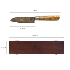 Zayiko MysticMagma - Santuko klein 12,5cm - Damastmesser mit Bronze- und Kupfereinlage