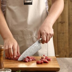 Zayiko Kinone - Chefmesser 20cm - Damastmesser aus schwarzem Stahl