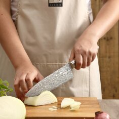 Zayiko Kinone - Chefmesser 20cm - Damastmesser aus schwarzem Stahl