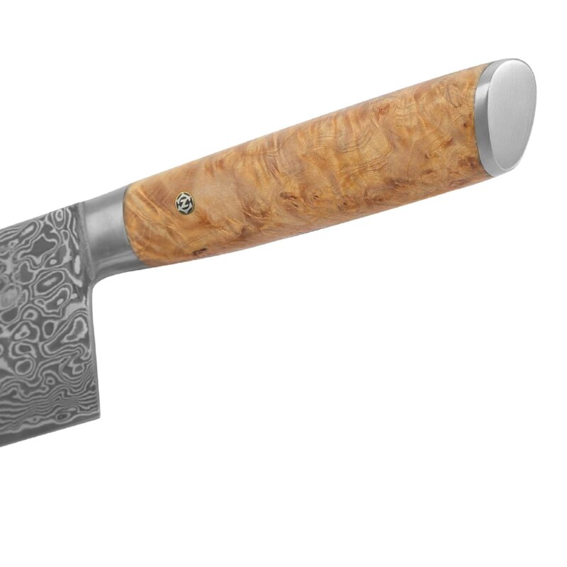 Zayiko Kinone - kleines Chefmesser 17cm - Damastmesser aus schwarzem Stahl