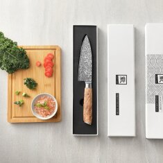 Zayiko Kinone - kleines Chefmesser 17cm - Damastmesser aus schwarzem Stahl