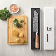 Zayiko Kinone - Kiritsuke 20cm - Damastmesser aus schwarzem Stahl