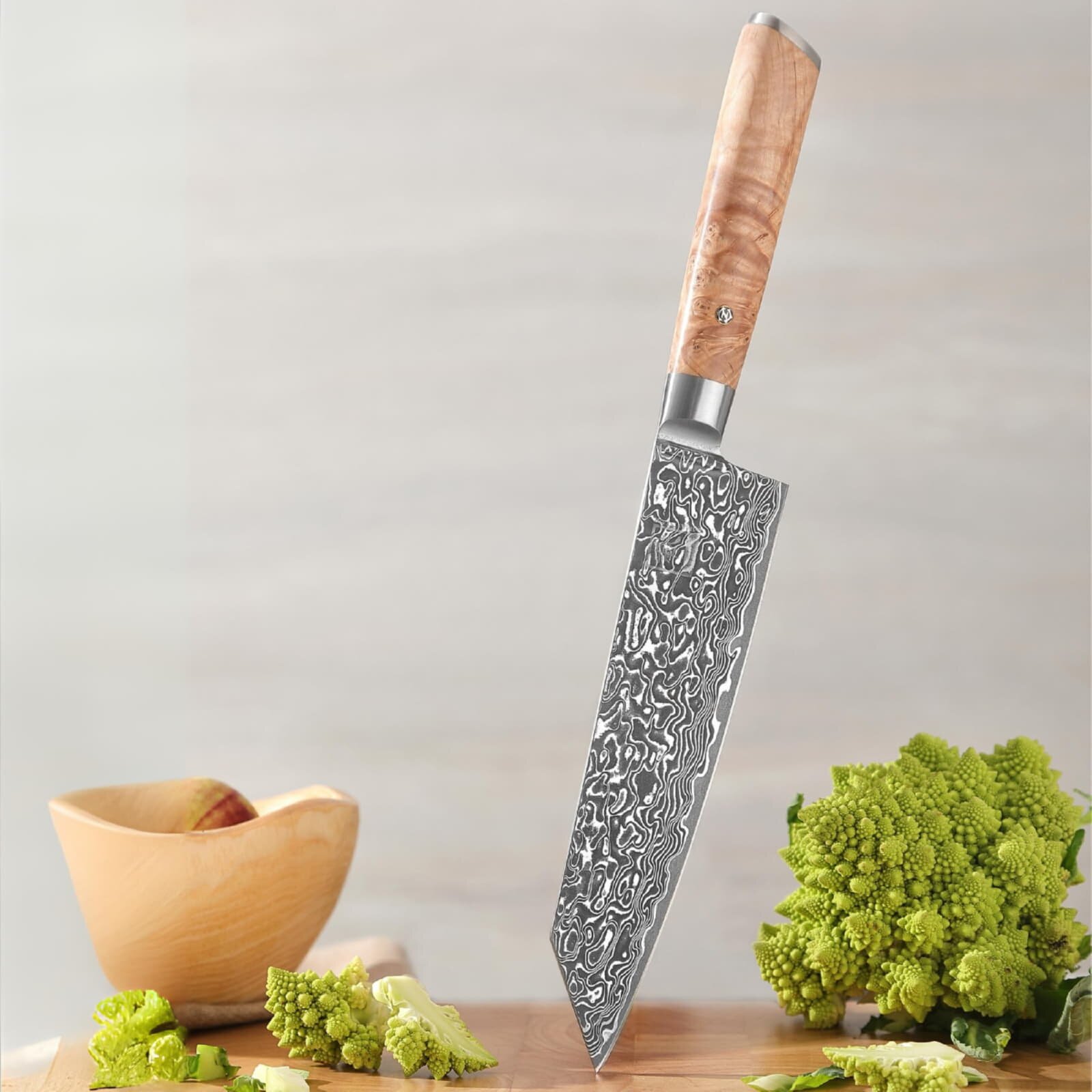 Zayiko Kinone - Kiritsuke 20cm - Damastmesser aus schwarzem Stahl