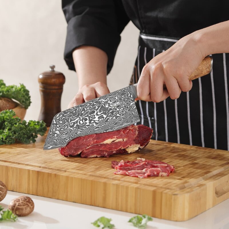 Zayiko Kinone - Nakiri 16cm - Damastmesser aus schwarzem Stahl