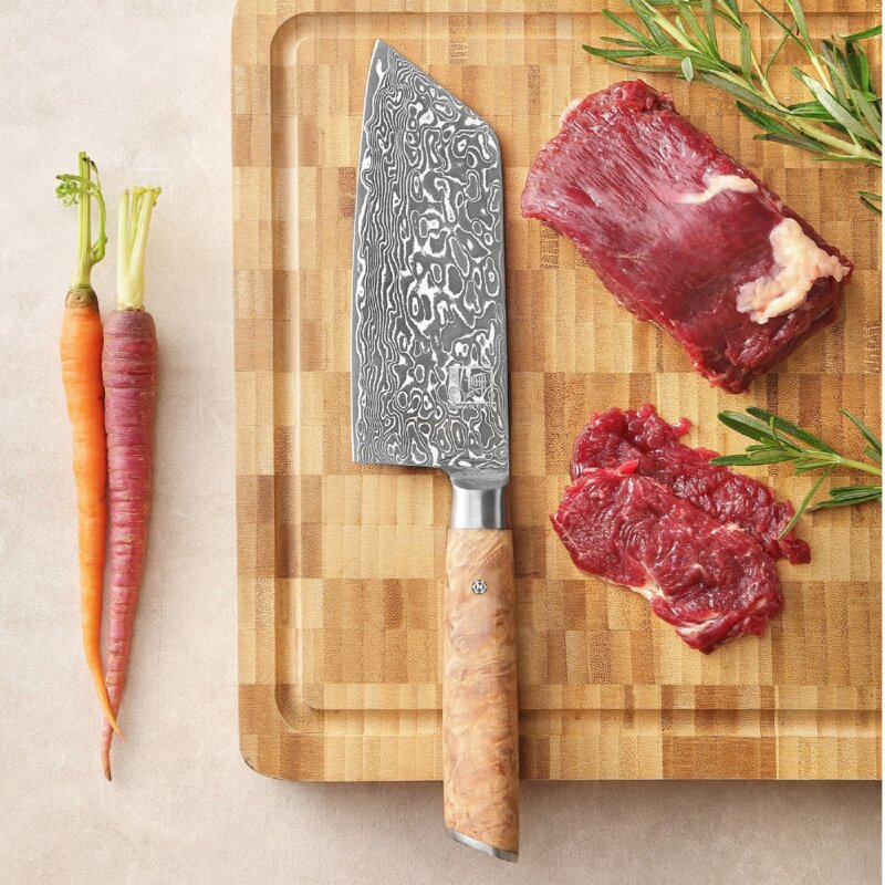 Zayiko Kinone - Nakiri 16cm - Damastmesser aus schwarzem Stahl