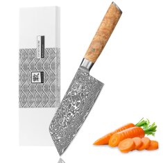 Zayiko Kinone - Nakiri 16cm - Damastmesser aus schwarzem...