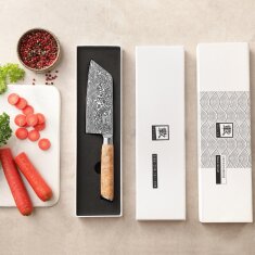 Zayiko Kinone - Nakiri 16cm - Damastmesser aus schwarzem Stahl