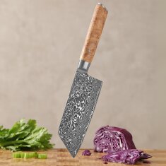 Zayiko Kinone - Nakiri 16cm - Damastmesser aus schwarzem Stahl