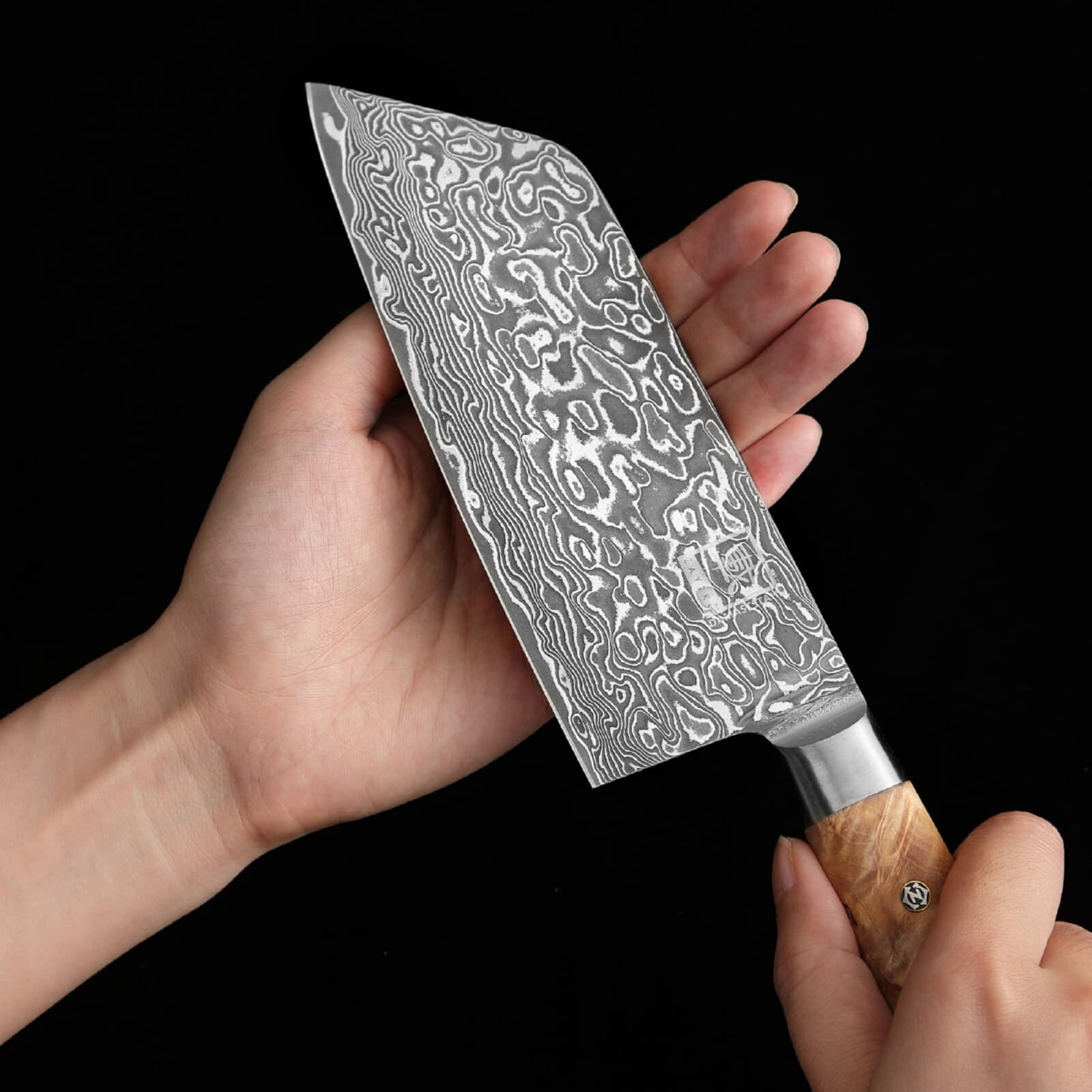 Zayiko Kinone - Nakiri 16cm - Damastmesser aus schwarzem Stahl