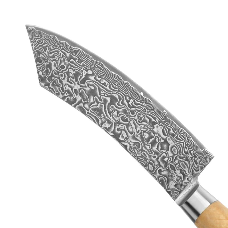 Zayiko Kinone - BBQ- und Blockmesser 20cm - Damastmesser aus schwarzem Stahl