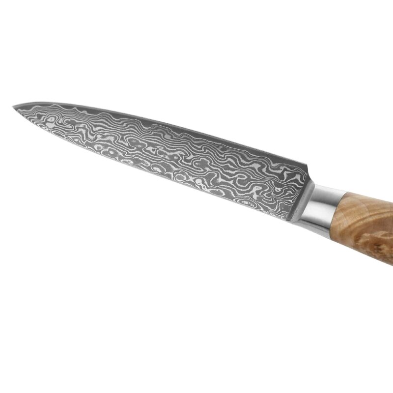 Zayiko Kinone - Tranchier- und Fleischmesser 17cm - Damastmesser aus schwarzem Stahl