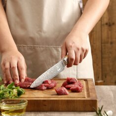 Zayiko Kinone - Tranchier- und Fleischmesser 17cm - Damastmesser aus schwarzem Stahl