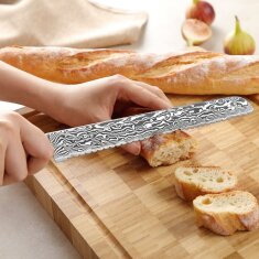Zayiko Kinone - langes Brotmesser 23cm - Damastmesser aus...