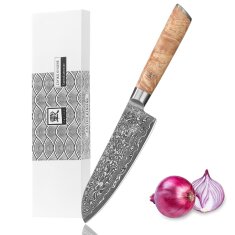 Zayiko Kinone - Santoku 17cm - Damastmesser aus schwarzem...
