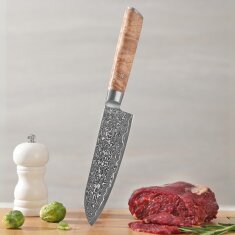 Zayiko Kinone - Santoku 17cm - Damastmesser aus schwarzem Stahl