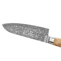 Zayiko Kinone - Santoku 17cm - Damastmesser aus schwarzem Stahl