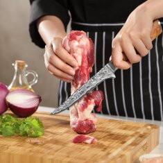 Zayiko Kinone - Ausbein- und Filetiermesser 16cm - Damastmesser aus schwarzem Stahl