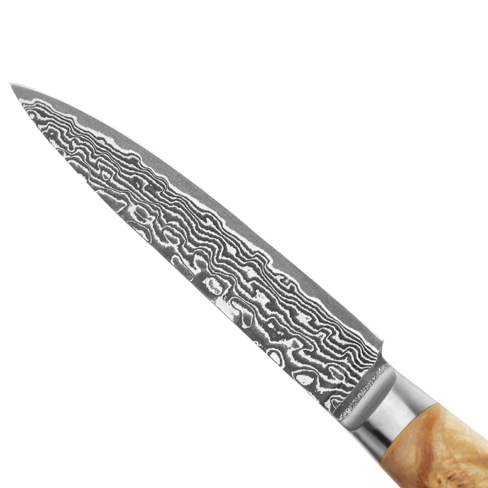 Zayiko Kinone - Allzweckmesser 12cm - Damastmesser aus schwarzem Stahl