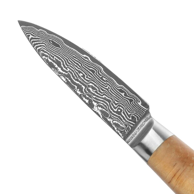 Zayiko Kinone - Officemesser 8cm - Damastmesser aus schwarzem Stahl