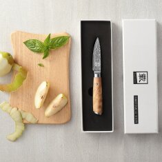 Zayiko Kinone - Officemesser 8cm - Damastmesser aus schwarzem Stahl