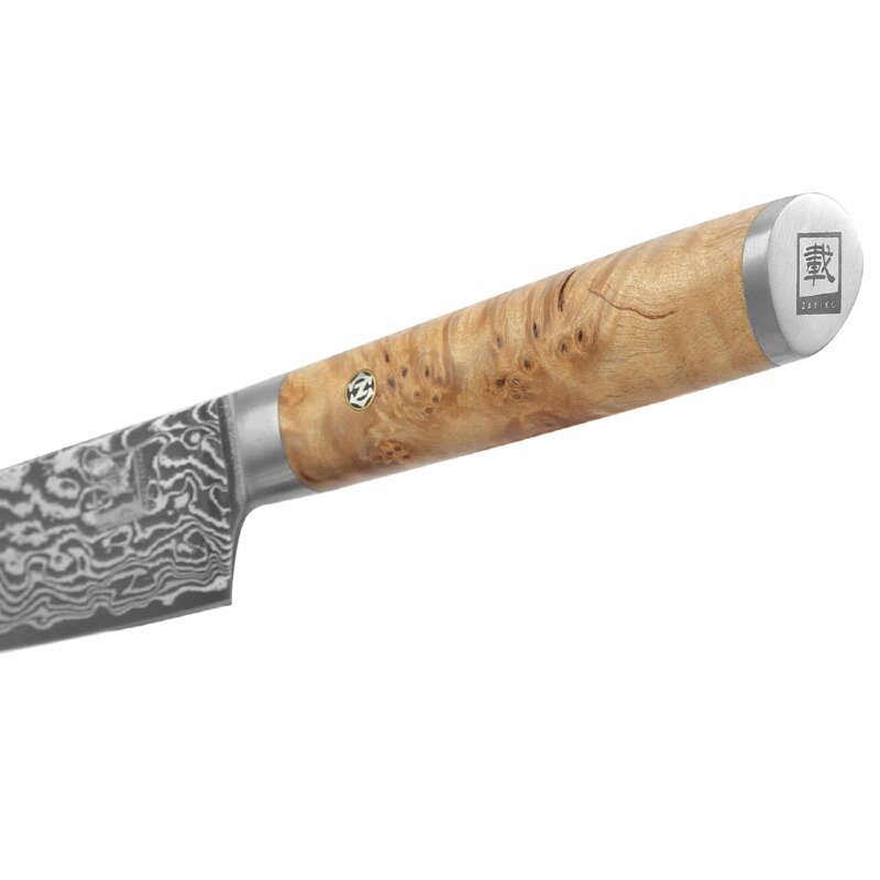 Zayiko Kinone - Officemesser Mukimono 10cm - Damastmesser aus schwarzem Stahl