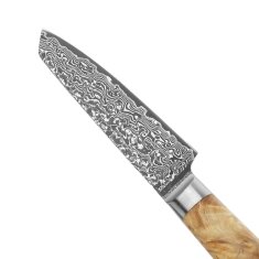 Zayiko Kinone - Officemesser Mukimono 10cm - Damastmesser aus schwarzem Stahl