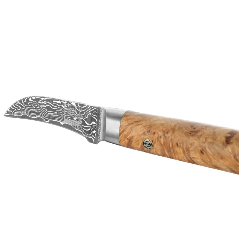 Zayiko Kinone - Schälmesser 6cm - Damastmesser aus schwarzem Stahl